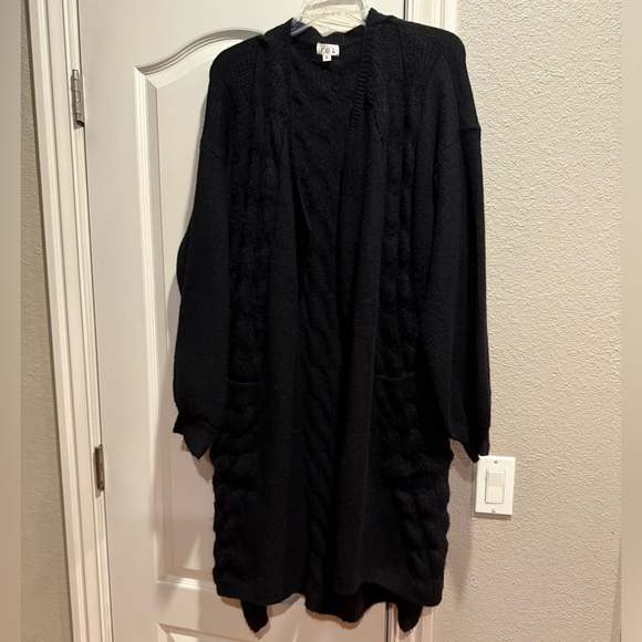 POL Sweaters - POL black oversized waterfall duster cardigan